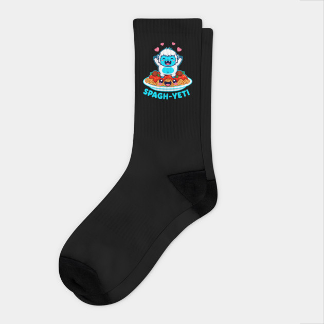 Spagh-Yeti Pun Socks by enrynz
