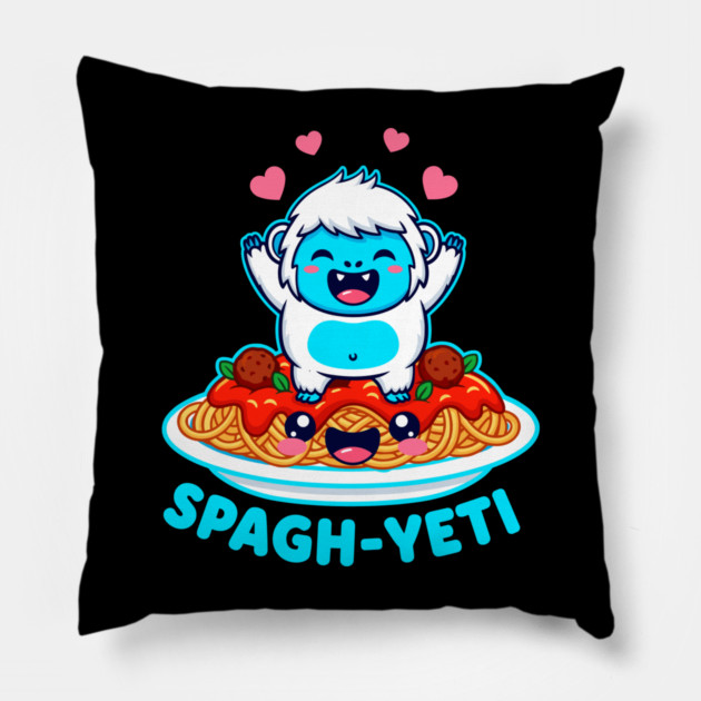 Spagh-Yeti Pun Pillow by enrynz