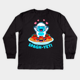 Spagh-Yeti Pun Kids Long Sleeve T-Shirt
