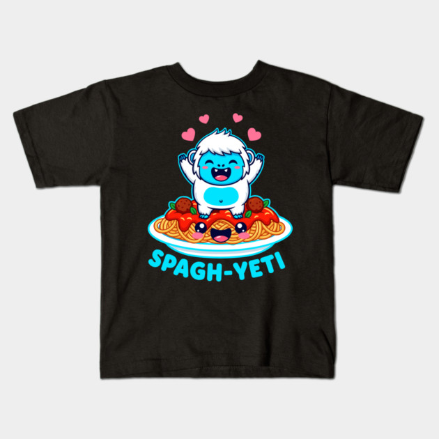 Spagh-Yeti Pun Kids T-Shirt by enrynz
