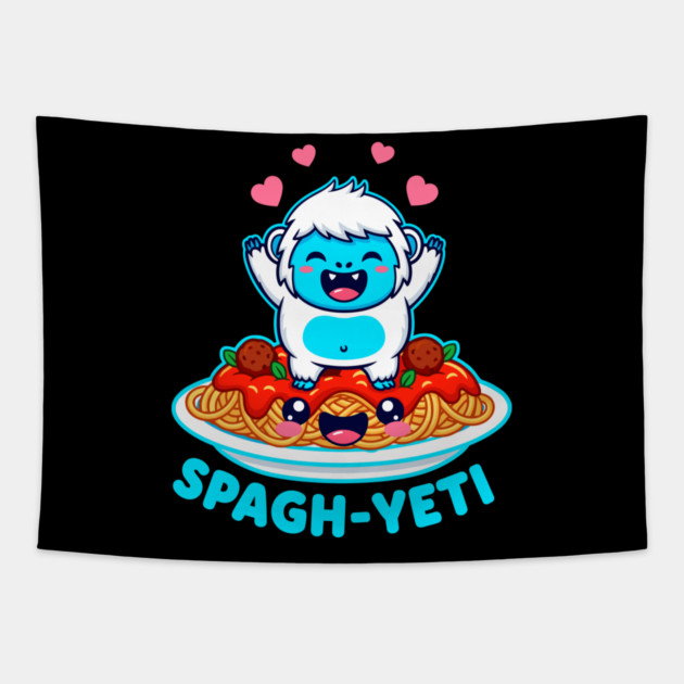 Spagh-Yeti Pun Tapestry by enrynz