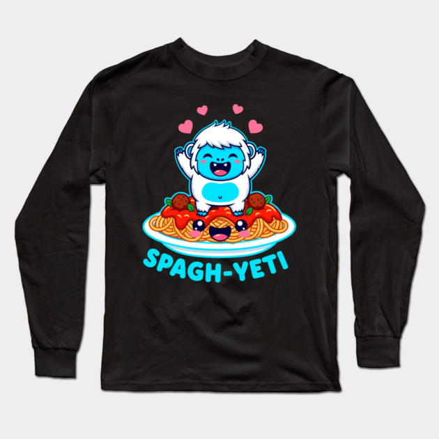 Spagh-Yeti Pun Long Sleeve T-Shirt by enrynz