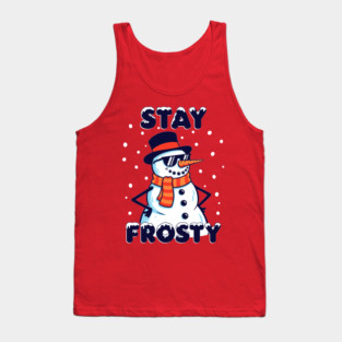Stay Frosty Snowman Rocking Shades Tank Top
