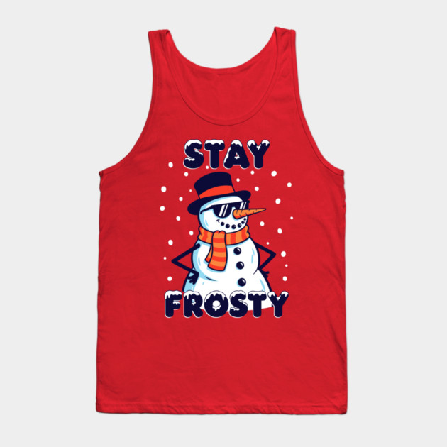 Stay Frosty Snowman Rocking Shades Tank Top by enrynz
