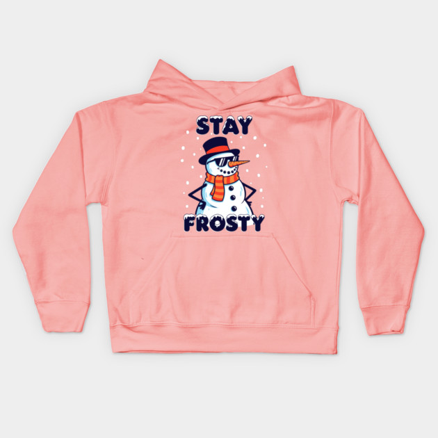 Stay Frosty Snowman Rocking Shades Kids Hoodie by enrynz