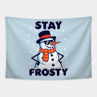 Stay Frosty Snowman Rocking Shades Tapestry