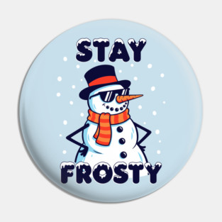 Stay Frosty Snowman Rocking Shades Pin