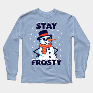 Stay Frosty Snowman Rocking Shades Long Sleeve T-Shirt
