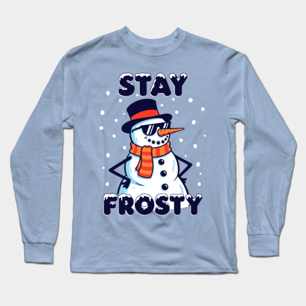 Stay Frosty Snowman Rocking Shades Long Sleeve T-Shirt by enrynz