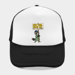 Lazy Raccoon New Year Same Me Hat