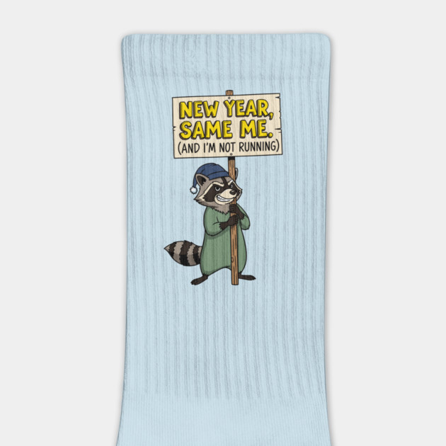 Lazy Raccoon New Year Same Me by enrynz