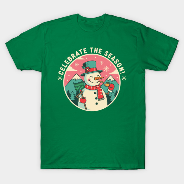 Cute Snowman Celebrate the Season T-Shirt by enrynz