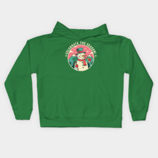 Cute Snowman Celebrate the Season Kids Hoodie