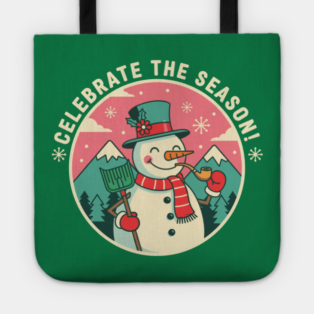 Cute Snowman Celebrate the Season Tote by enrynz