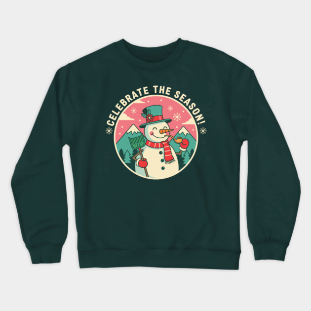 Cute Snowman Celebrate the Season Crewneck Sweatshirt by enrynz