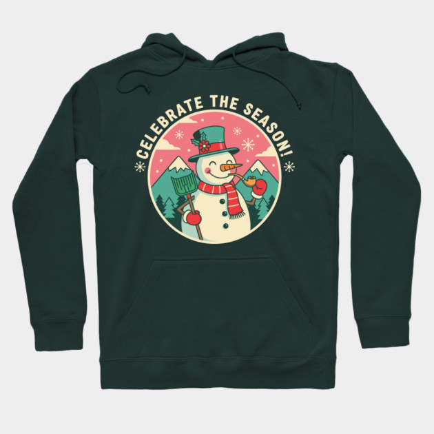 Cute Snowman Celebrate the Season Hoodie by enrynz