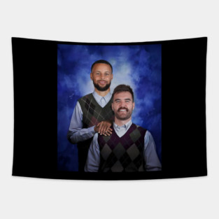 Pat Spencer & Steph Curry Basketball Step Brothers Tapestry