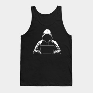 Hooded Coder Silhouette Tank Top