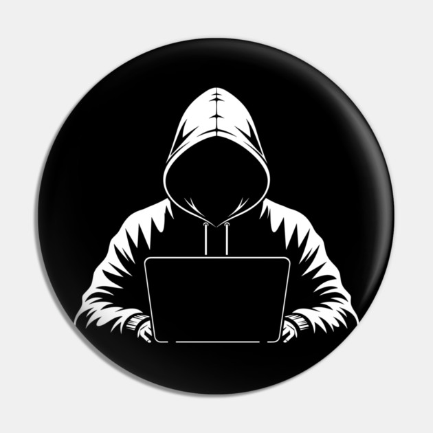 Hooded Coder Silhouette Pin by enrynz