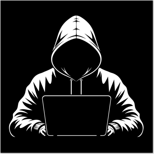 Hooded Coder Silhouette Wall Art by enrynz