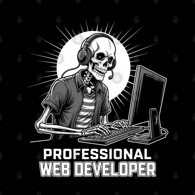 Funny Skeleton Web Developer by enrynz