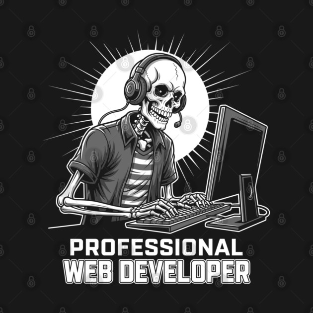 Funny Skeleton Web Developer by enrynz
