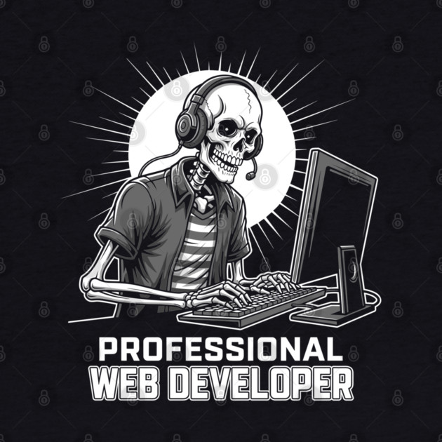 Funny Skeleton Web Developer by enrynz
