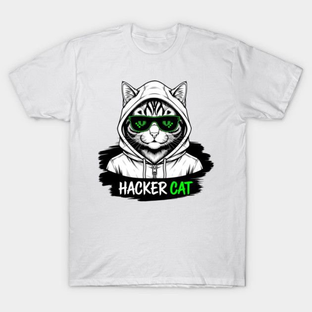 Hacker Cat T-Shirt by enrynz