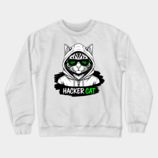 Hacker Cat Crewneck Sweatshirt