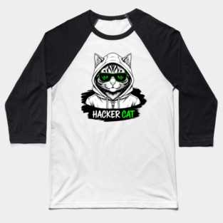 Hacker Cat Baseball T-Shirt