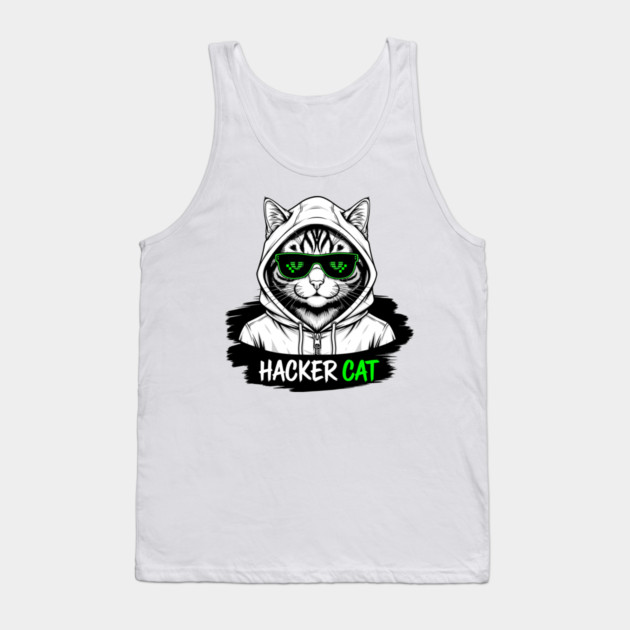 Hacker Cat Tank Top by enrynz