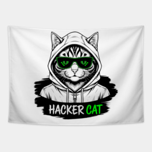 Hacker Cat Tapestry