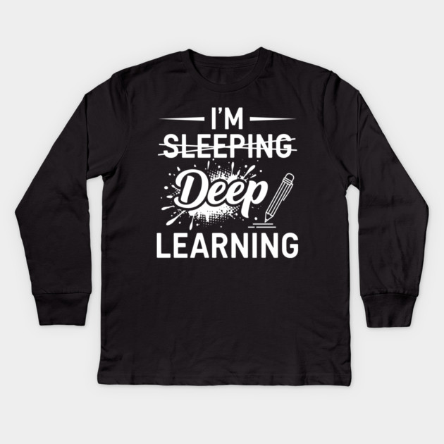 Deep Learning Pun Kids Long Sleeve T-Shirt by enrynz