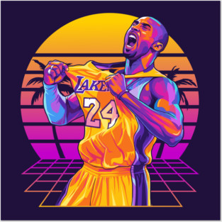 Kobe Bryant Retro Sunset Posters and Art