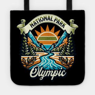 Olympic National Park design Washington Scenic Sunset Hiking Tote