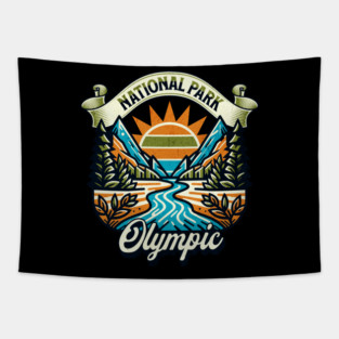Olympic National Park design Washington Scenic Sunset Hiking Tapestry