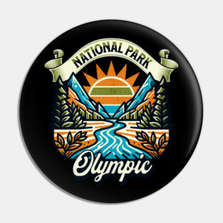 Olympic National Park design Washington Scenic Sunset Hiking Pin