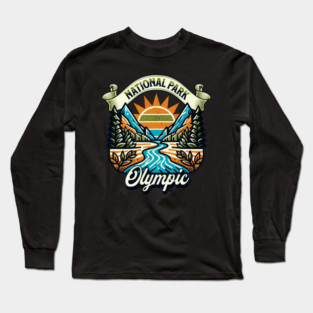 Olympic National Park design Washington Scenic Sunset Hiking Long Sleeve T-Shirt