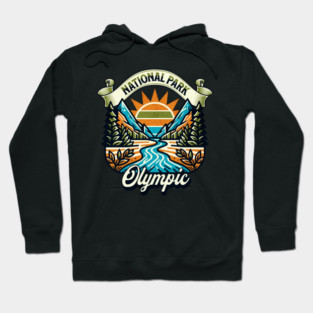 Olympic National Park design Washington Scenic Sunset Hiking Hoodie