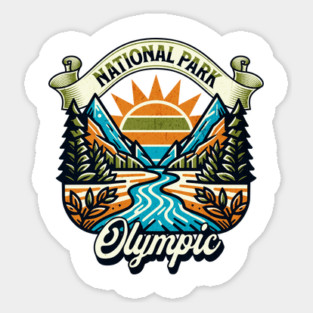 Olympic National Park design Washington Scenic Sunset Hiking Sticker