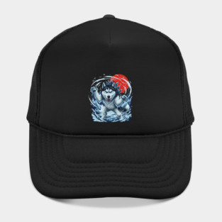 Frostbite Huskyzilla – Ice Husky Monster Design Hat