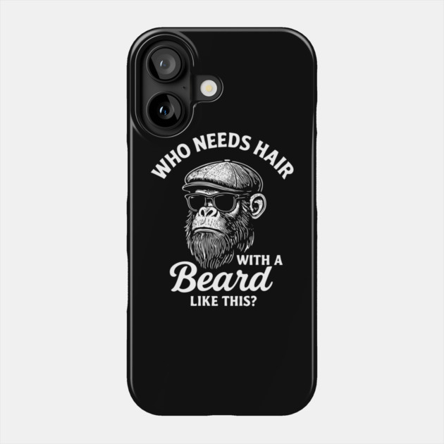 Who Needs Hair With A Beard Like This Bald And Beautiful Phone Case by Anticorporati