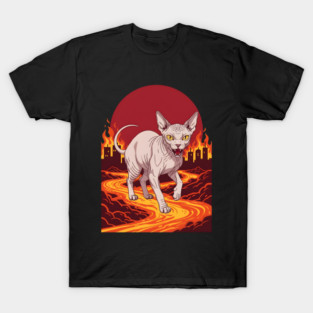 Sphynx Inferno Cat – Lava Monster Hairless Cat T-Shirt