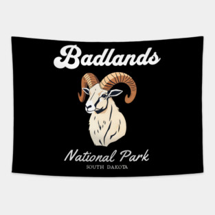 Badlands National Park, South Dakota Bighorn Sheep Hiking Camping Souvenir Tapestry