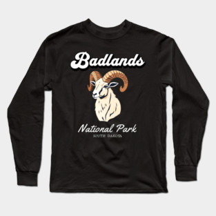 Badlands National Park, South Dakota Bighorn Sheep Hiking Camping Souvenir Long Sleeve T-Shirt