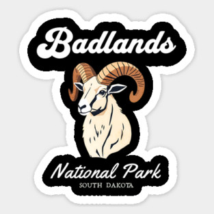 Badlands National Park, South Dakota Bighorn Sheep Hiking Camping Souvenir Sticker