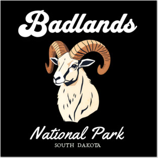 Badlands National Park, South Dakota Bighorn Sheep Hiking Camping Souvenir Posters and Art