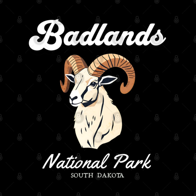 Badlands National Park, South Dakota Bighorn Sheep Hiking Camping Souvenir by Pixel Threads 