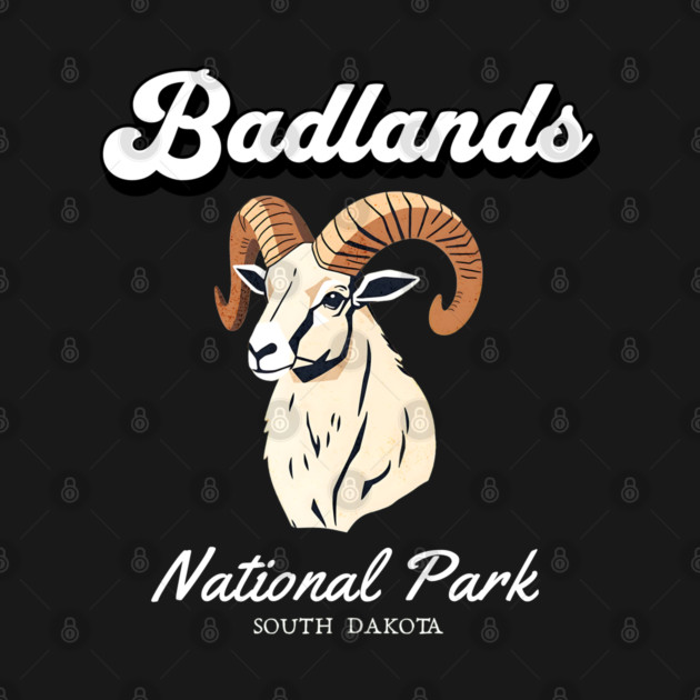 Badlands National Park, South Dakota Bighorn Sheep Hiking Camping Souvenir by Pixel Threads 