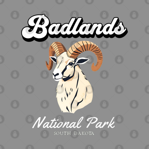 Badlands National Park, South Dakota Bighorn Sheep Hiking Camping Souvenir by Pixel Threads 